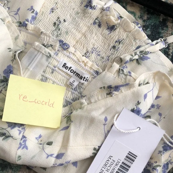 NWT Reformation Finch Top in Madeline sz 0 - Picture 4 of 4